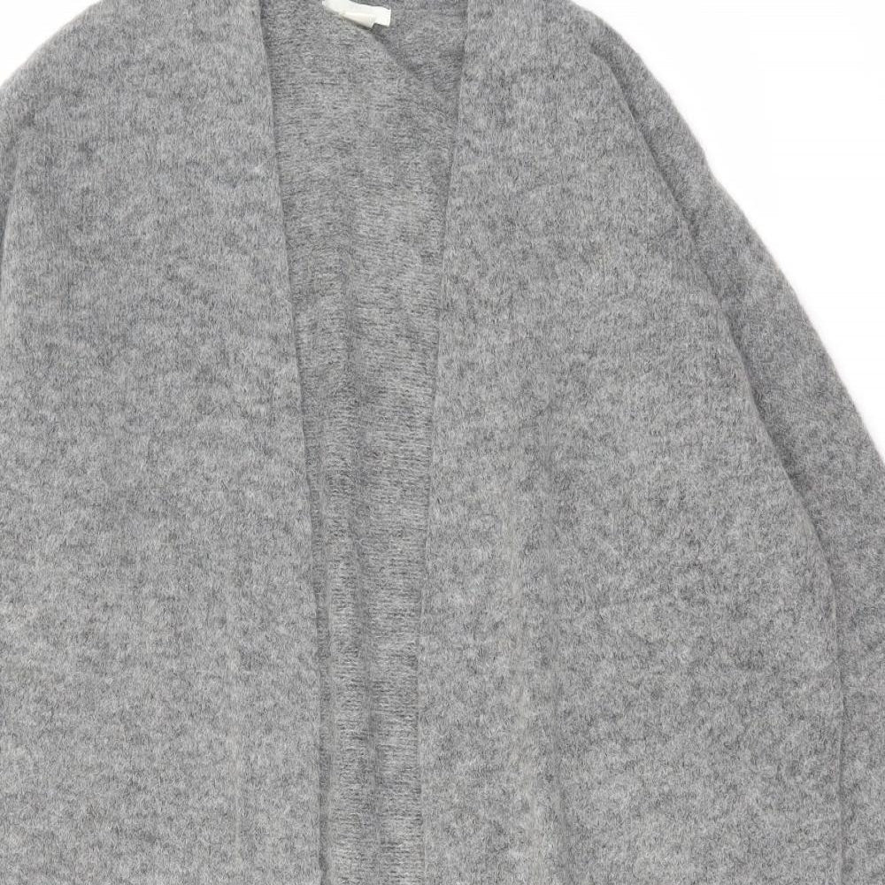 H&M Womens Grey V-Neck Polyamide Cardigan Jumper Size M
