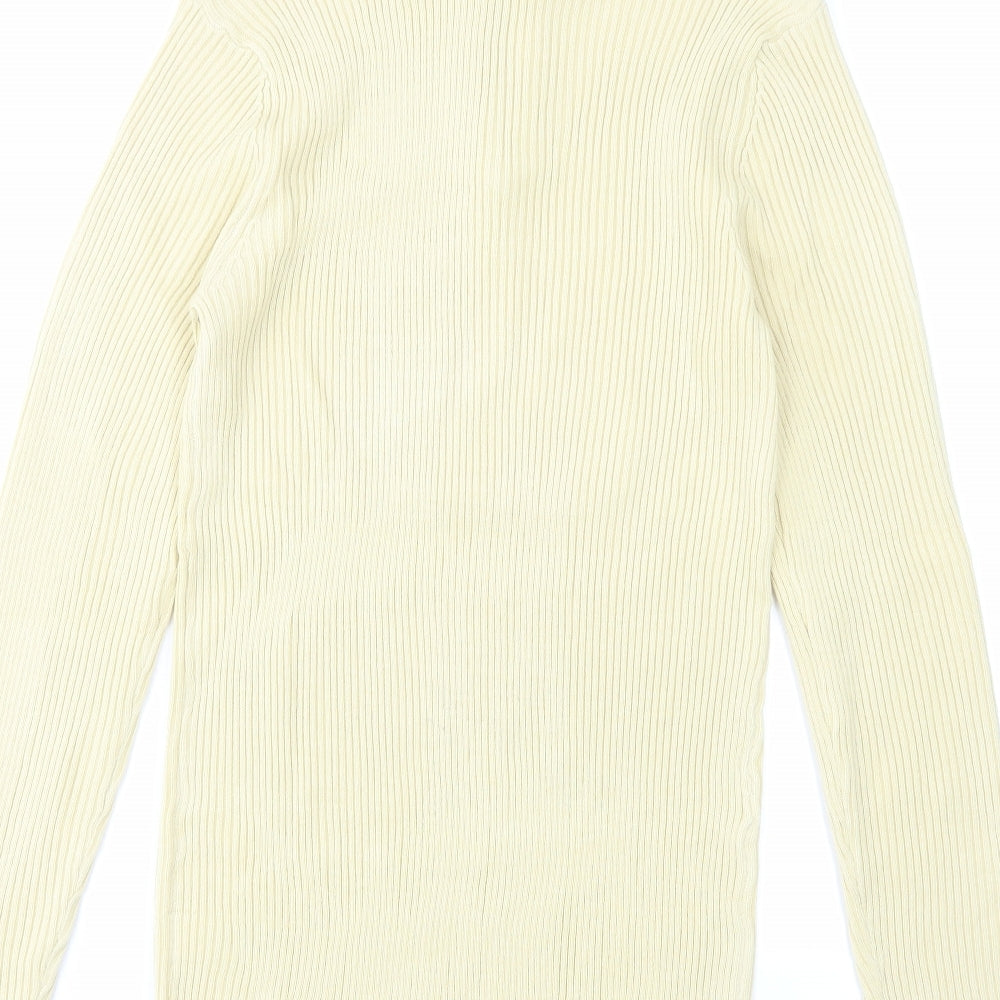ASOS Mens Yellow High Neck Acrylic Pullover Jumper Size M Long Sleeve