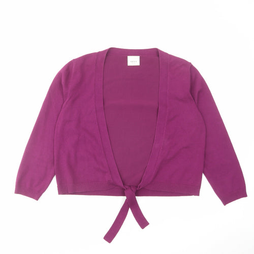 NEXT Womens Purple V-Neck Cotton Cardigan Jumper Size 16