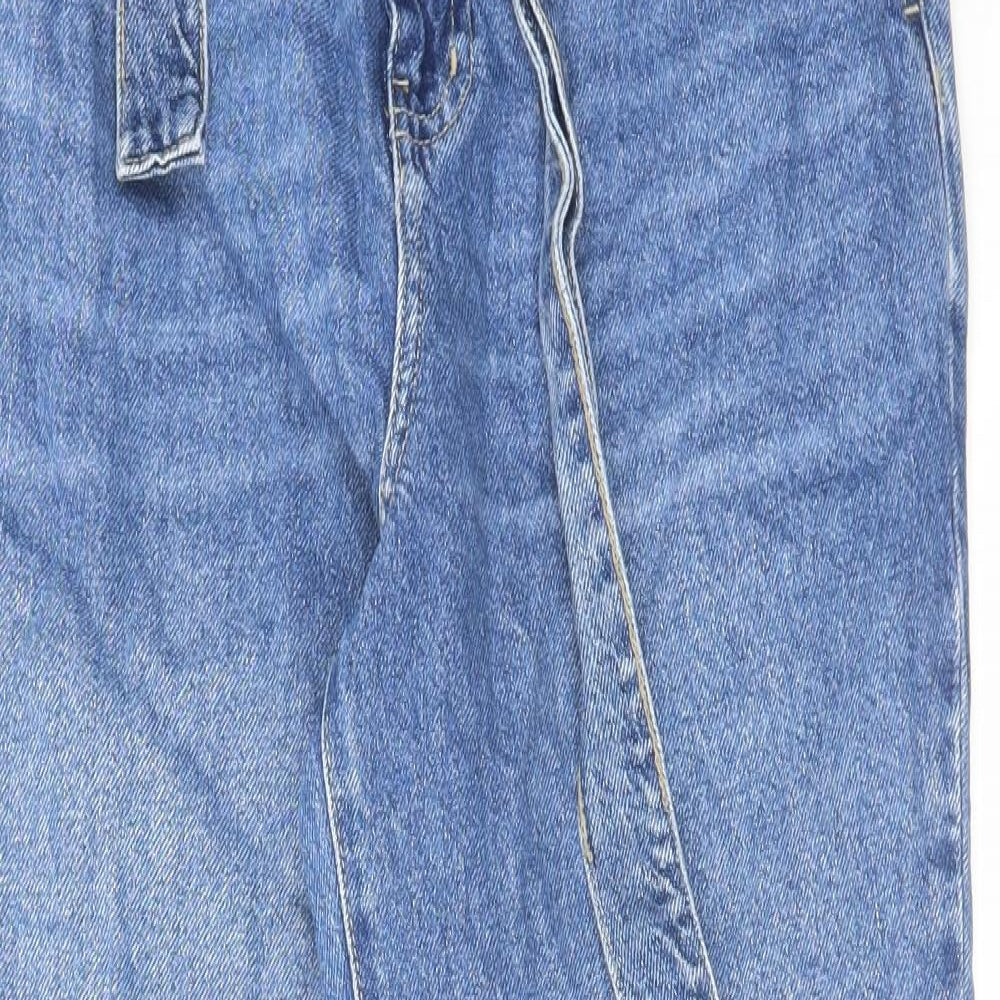 Denim & Co. Womens Blue Cotton Tapered Jeans Size 12 L28 in Regular Zip
