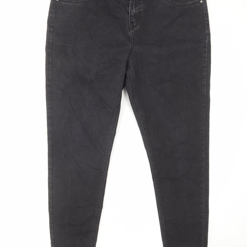George Womens Black Cotton Skinny Jeans Size 16 L26 in Regular Zip