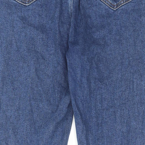 ASOS Womens Blue Cotton Straight Jeans Size 20 L28 in Regular Zip