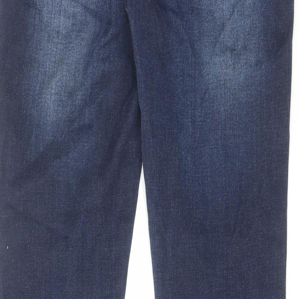 NEXT Womens Blue Cotton Bootcut Jeans Size 12 L32 in Regular Zip