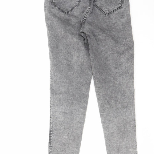 Bershka Womens Grey Cotton Skinny Jeans Size 8 L27 in Regular Zip