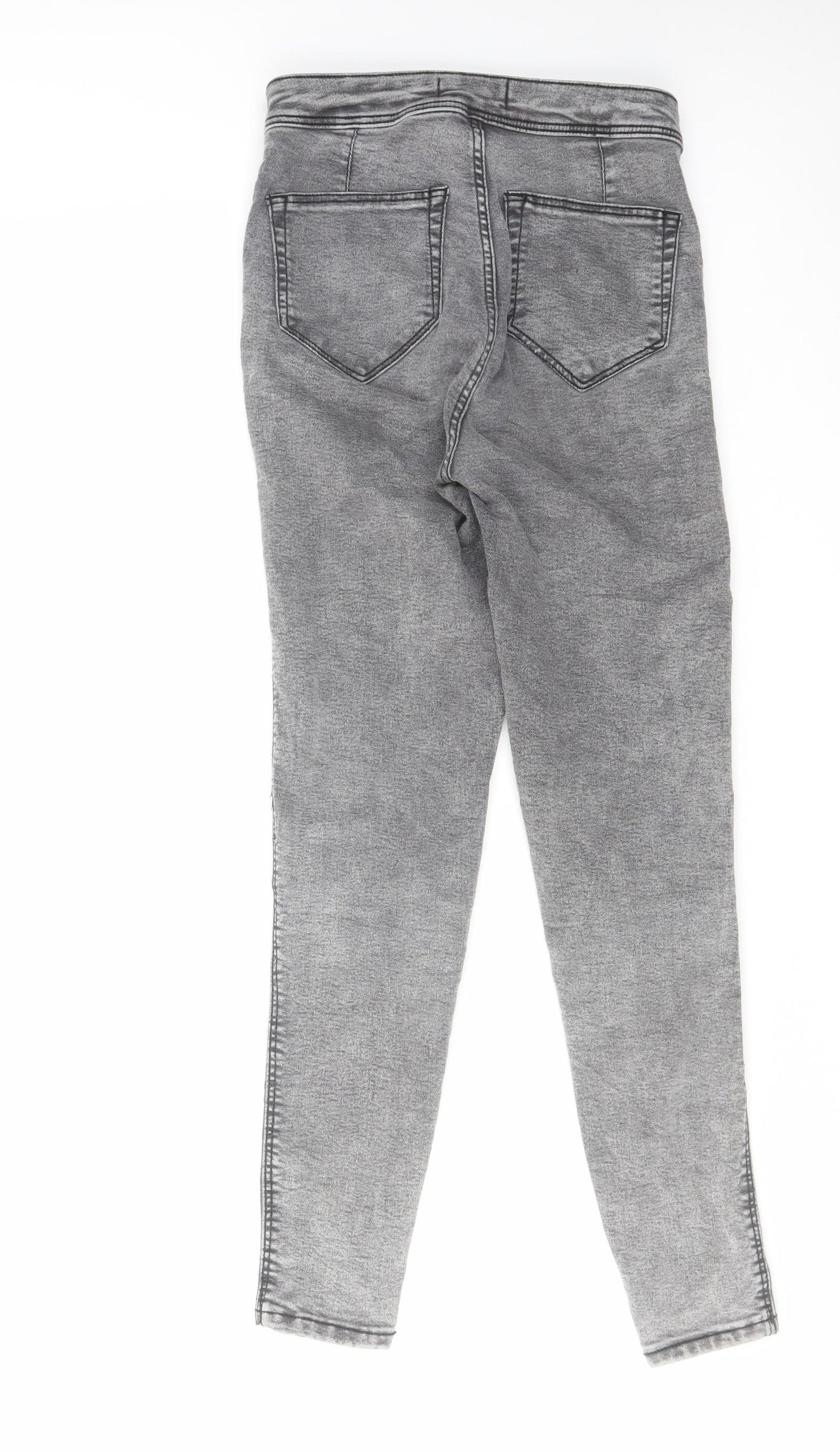 Bershka Womens Grey Cotton Skinny Jeans Size 8 L27 in Regular Zip