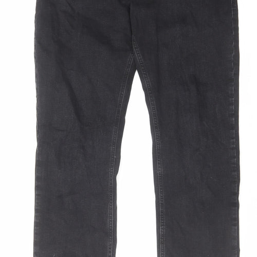 LTB Mens Black Cotton Straight Jeans Size 32 in L33 in Regular Zip