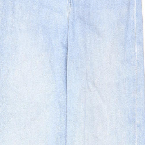 H&M Womens Blue Cotton Tapered Jeans Size 6 L29 in Regular Zip