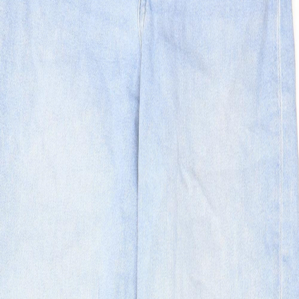 H&M Womens Blue Cotton Tapered Jeans Size 6 L29 in Regular Zip