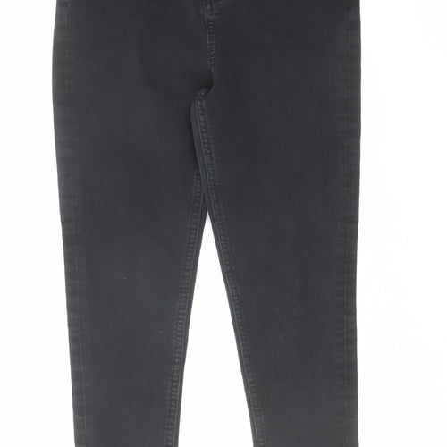 F&F Womens Black Cotton Skinny Jeans Size 8 L25 in Regular Zip