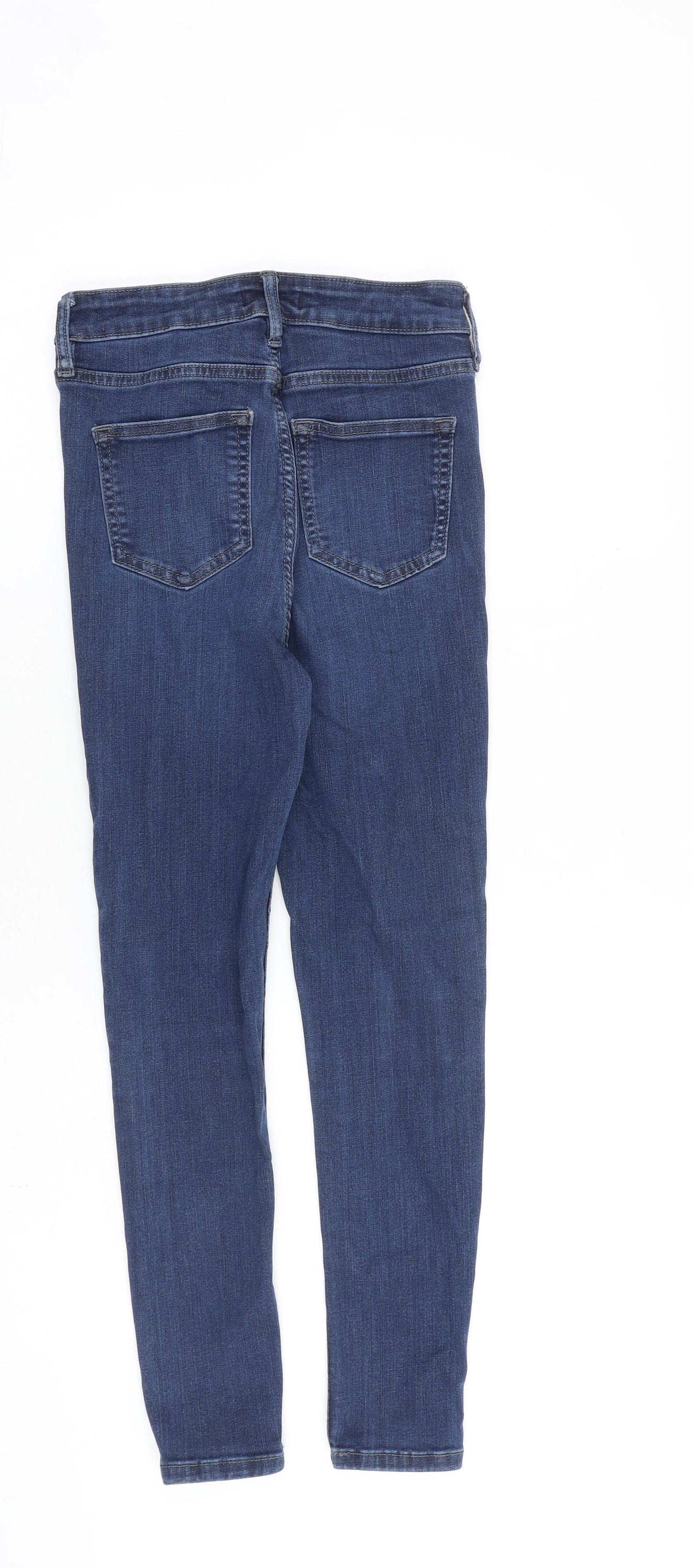 F&F Womens Blue Cotton Skinny Jeans Size 6 L25 in Slim Zip