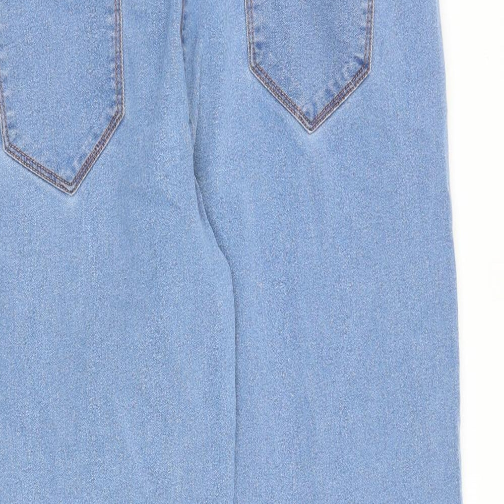 Bonmarché Womens Blue Cotton Capri Jeans Size 20 L25 in Regular Zip