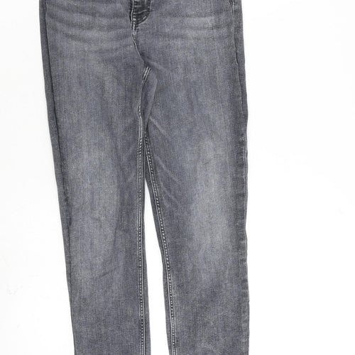 Zara Womens Grey Cotton Skinny Jeans Size 14 L27 in Regular Zip