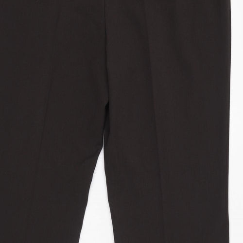 Marks and Spencer Womens Brown Polyester Dress Pants Trousers Size 14 L30 in Regular Zip