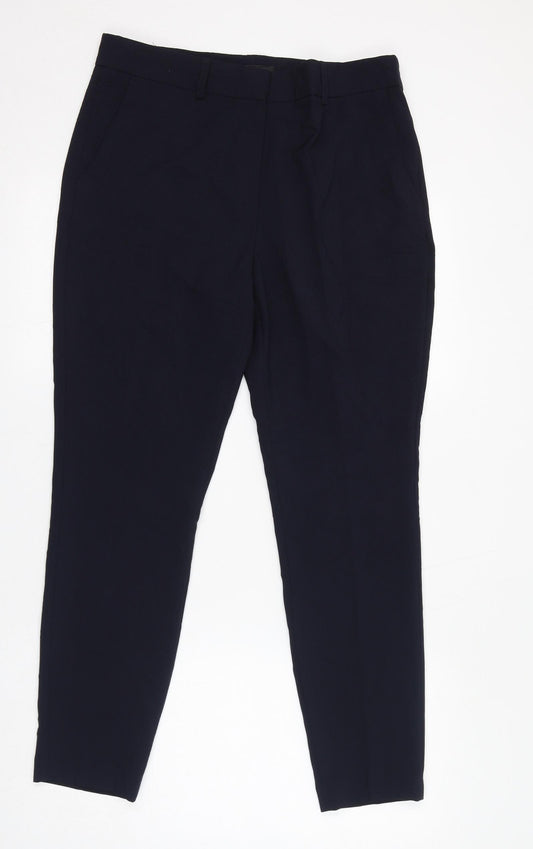 NEXT Womens Blue Polyester Dress Pants Trousers Size 12 L28 in Regular Zip