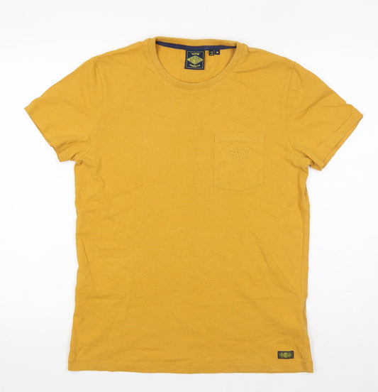 Superdry Womens Yellow 100% Cotton Basic T-Shirt Size M Crew Neck