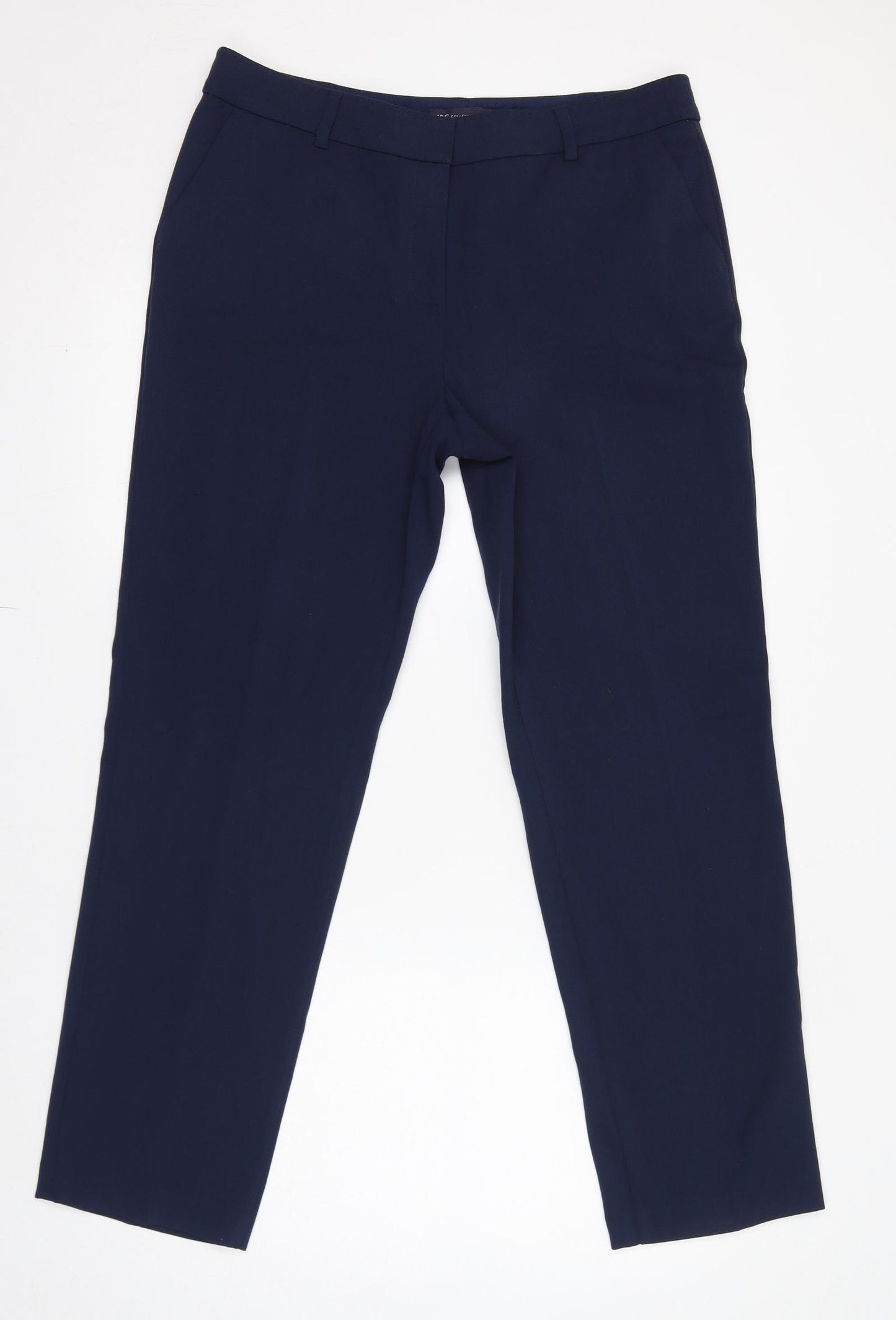 Marks and Spencer Womens Blue Polyester Dress Pants Trousers Size 14 L30 in Regular Zip