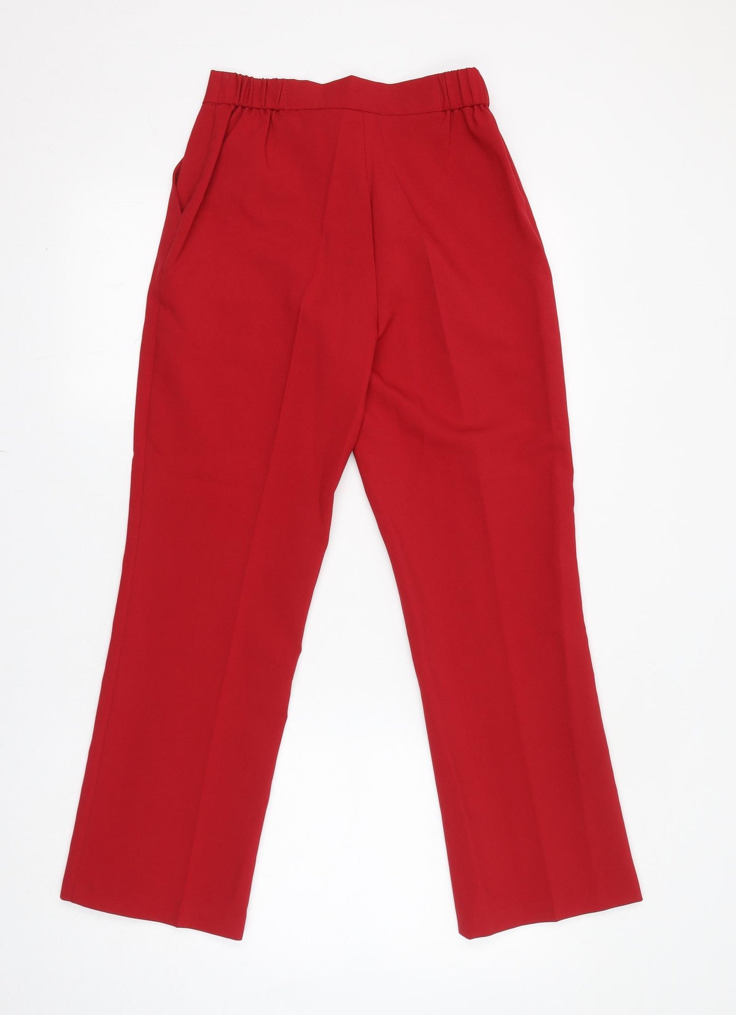 Damart Womens Red Polyester Dress Pants Trousers Size 8 L27 in Regular Zip
