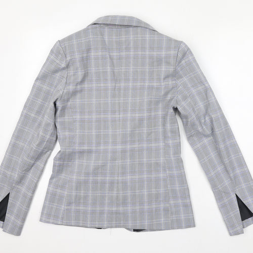 Parallel Womens Grey Geometric Jacket Blazer Size M Button
