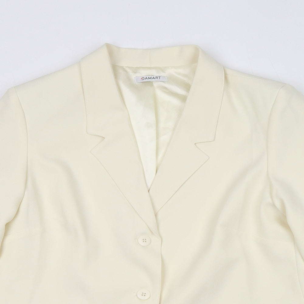 Damart Womens Ivory Jacket Blazer Size 12 Button
