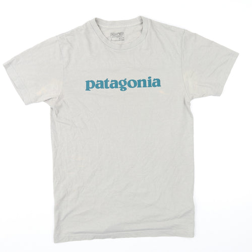 Patagonia Mens Grey Cotton T-Shirt Size S Round Neck