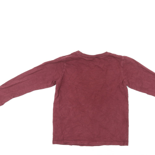 NEXT Boys Red Cotton Basic T-Shirt Size 9 Years Round Neck Pullover - All I Need Is Wifi