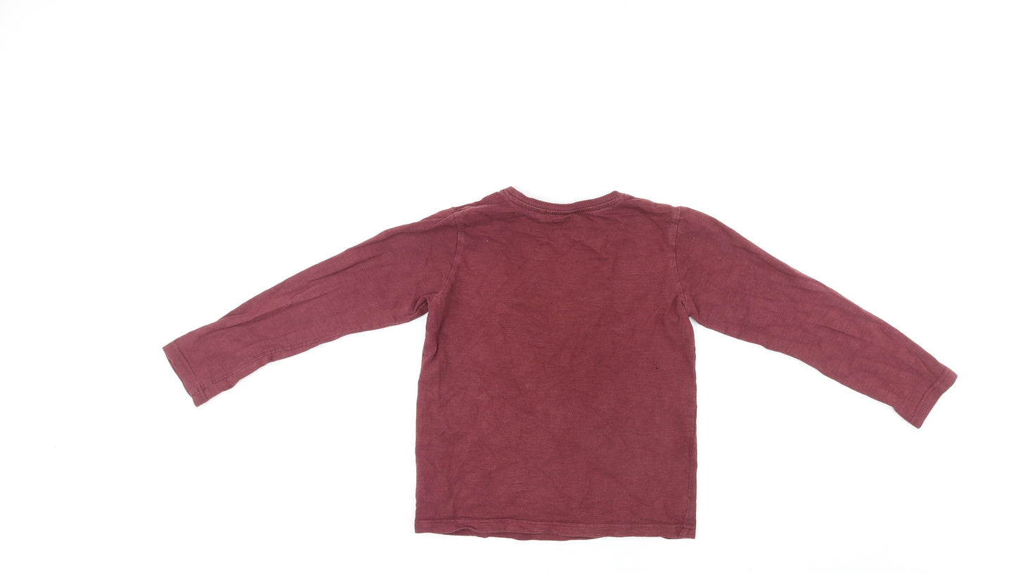 NEXT Boys Red Cotton Basic T-Shirt Size 9 Years Round Neck Pullover - All I Need Is Wifi