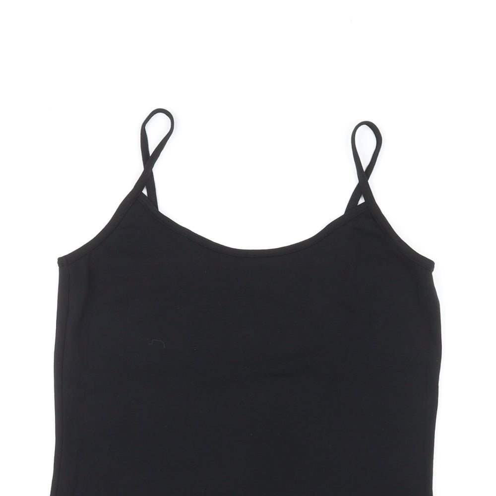 Marks and Spencer Womens Black Acrylic Basic Tank Size 10 Round Neck