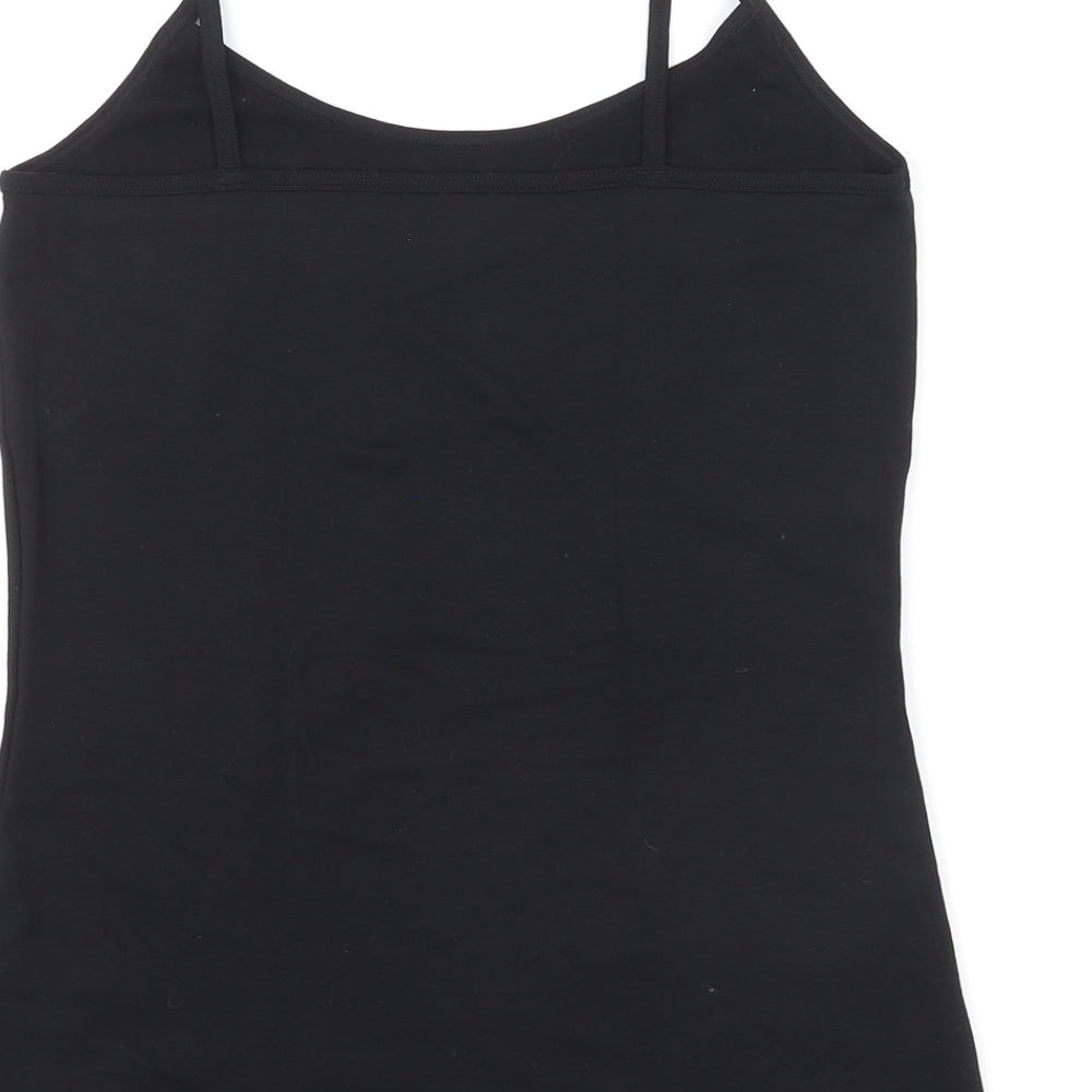 Marks and Spencer Womens Black Acrylic Basic Tank Size 10 Round Neck