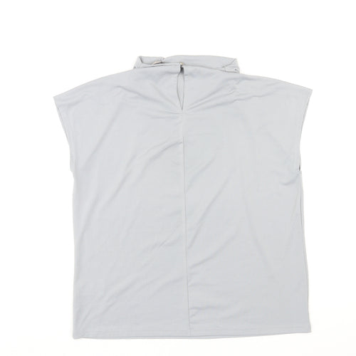 H&M Womens Grey Polyester Basic Tank Size M Mock Neck