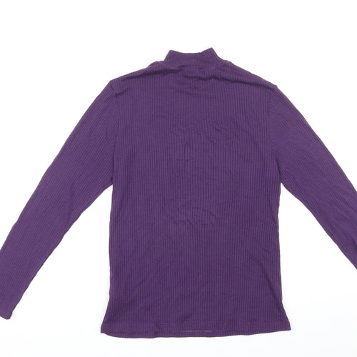 Damart Womens Purple High Neck Modacrylic Pullover Jumper Size S