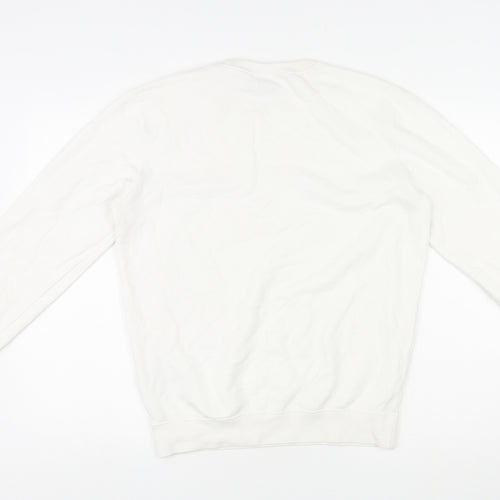 Champion Womens White Cotton Pullover Sweatshirt Size S Pullover