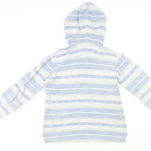 Fat Face Womens Multicoloured Striped Cotton Pullover Hoodie Size 10 Button
