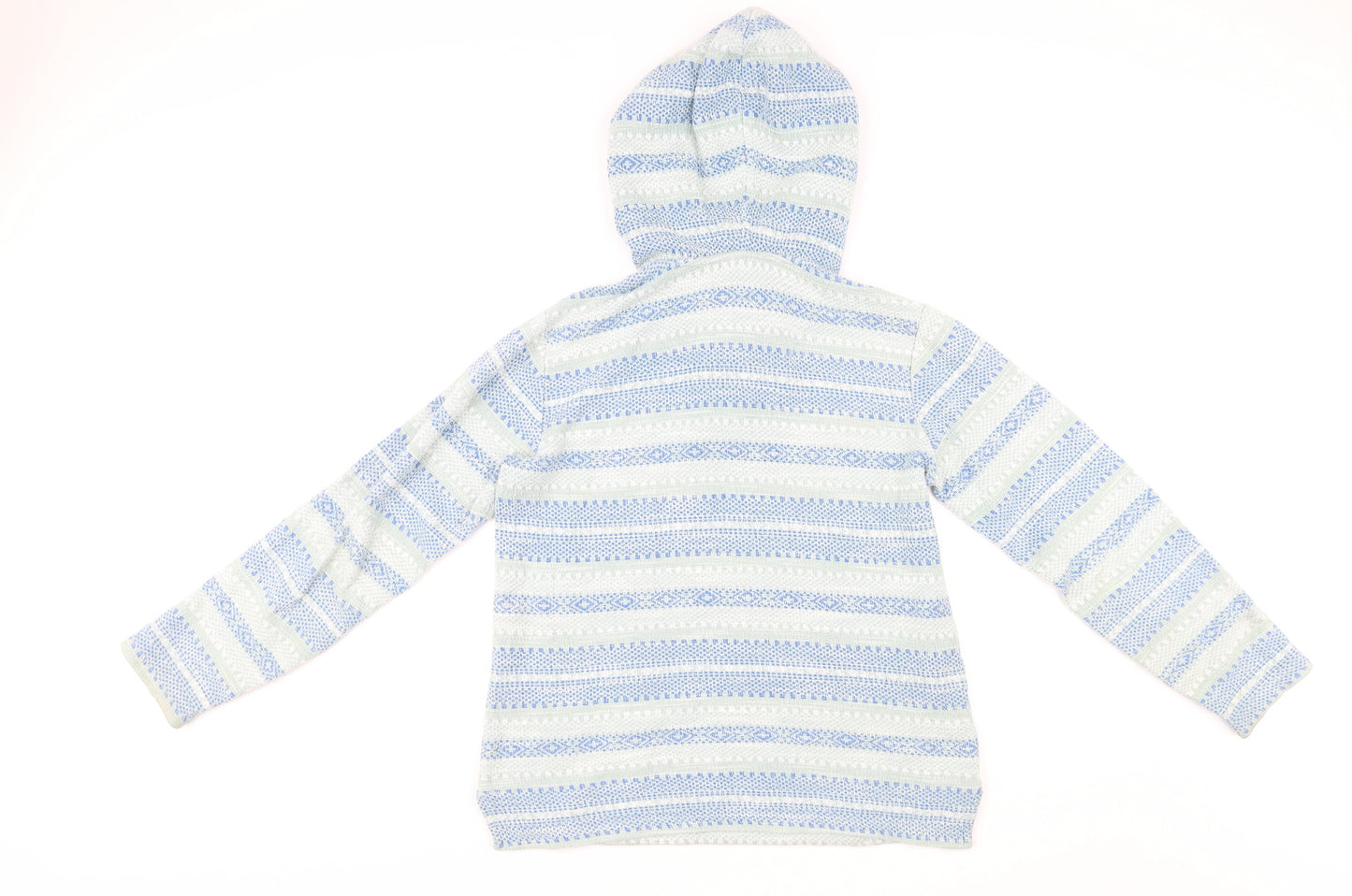 Fat Face Womens Multicoloured Striped Cotton Pullover Hoodie Size 10 Button
