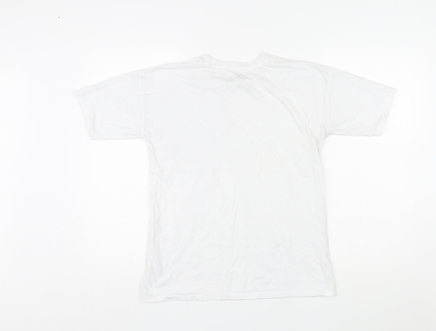 Disney Womens White Cotton Basic T-Shirt Size 8 Round Neck - Tinkerbell