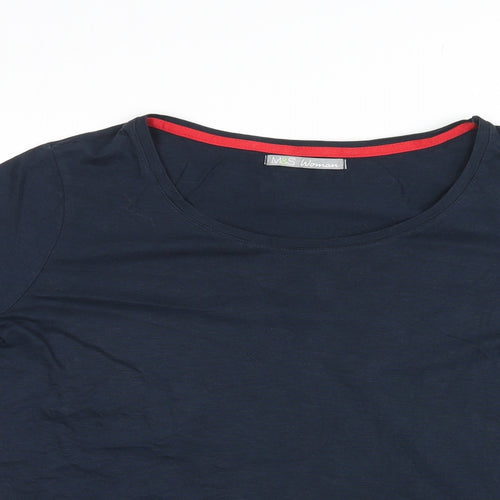 Marks and Spencer Womens Blue Cotton Basic T-Shirt Size 18 Round Neck