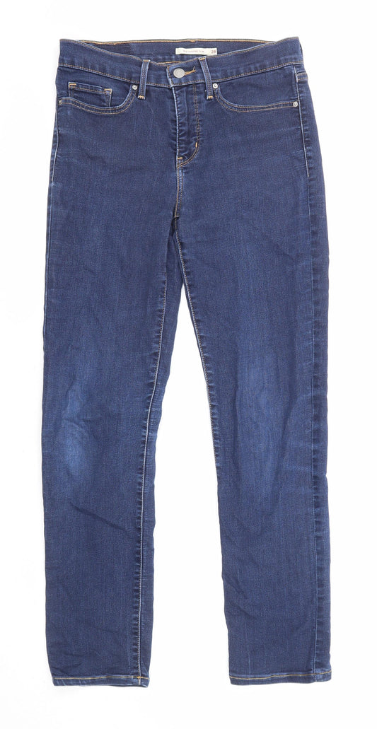Levi's Womens Blue Cotton Straight Jeans Size 28 in L28 in Regular Zip