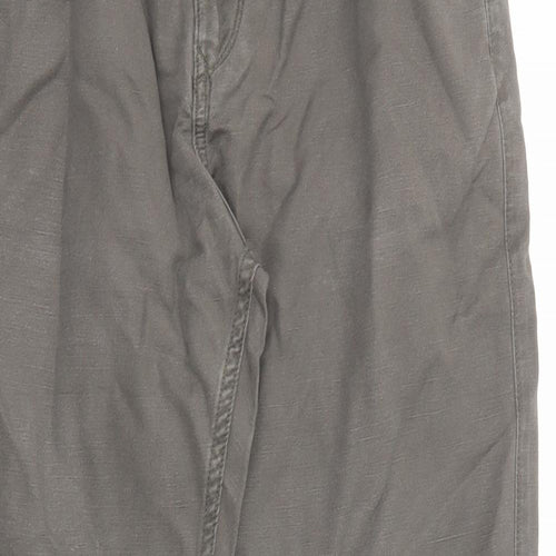 Marks and Spencer Mens Brown Cotton Trousers Size 30 in L31 in Regular Zip