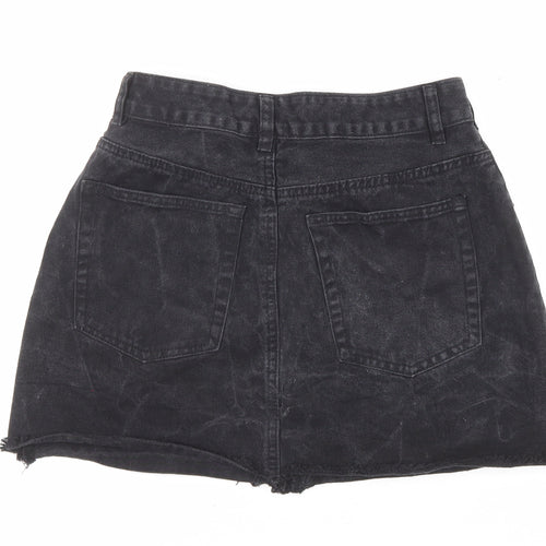 Boohoo Womens Black Polyester Mini Skirt Size 10 Zip