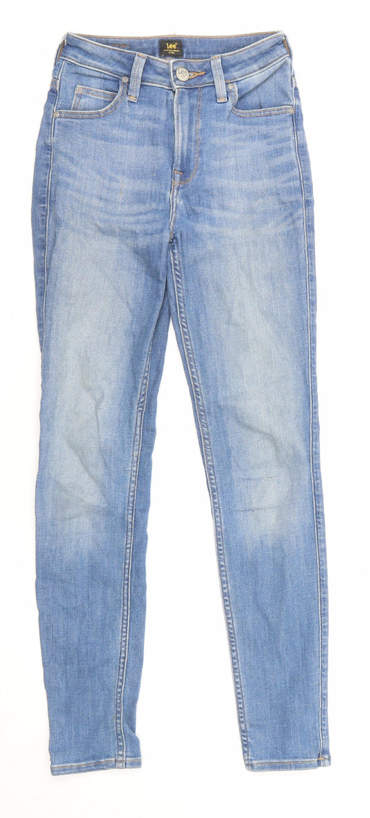 Lee Cooper Womens Blue Cotton Skinny Jeans Size 24 L31 in Regular Zip