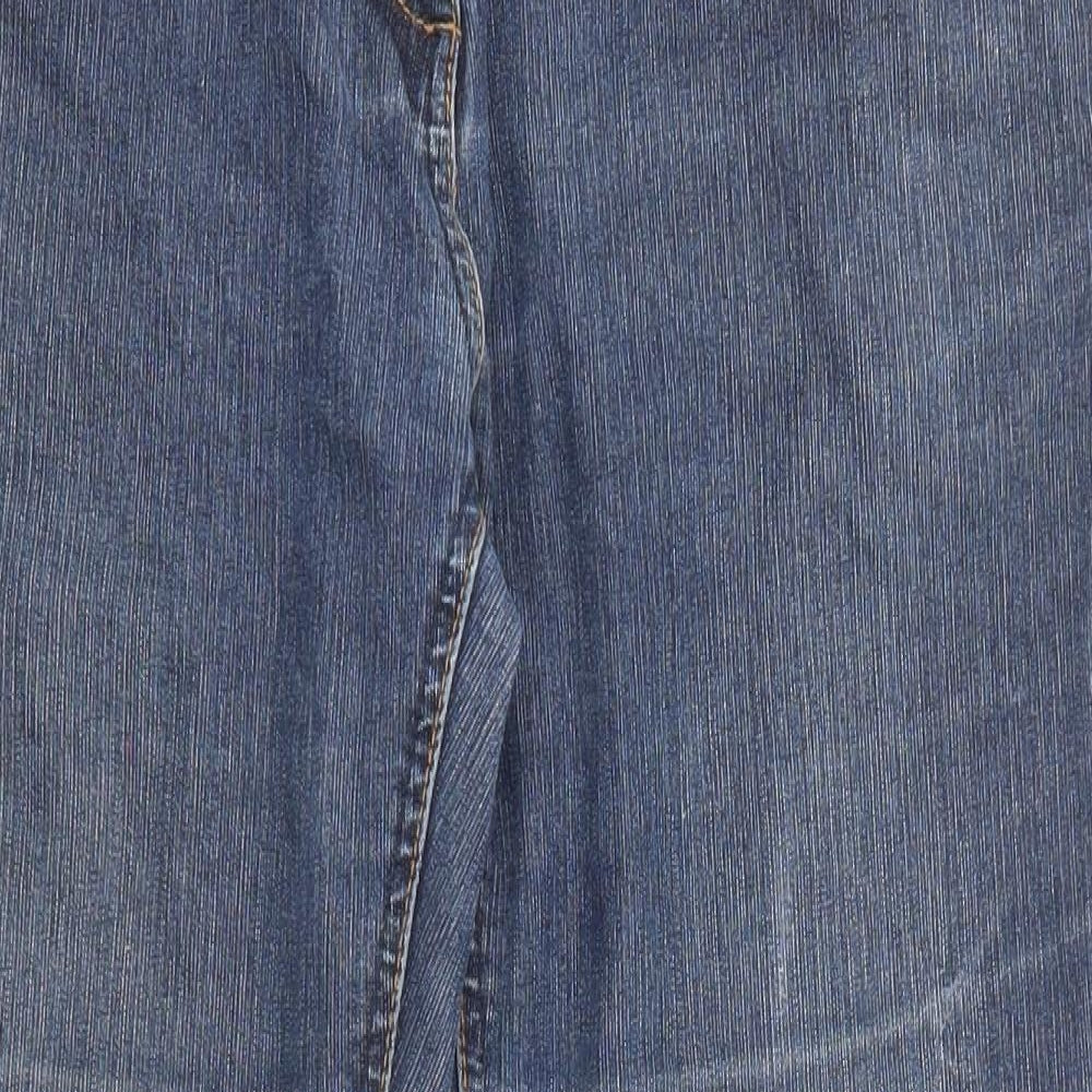 Cherokee Womens Blue Cotton Straight Jeans Size 14 L27 in Slim Zip