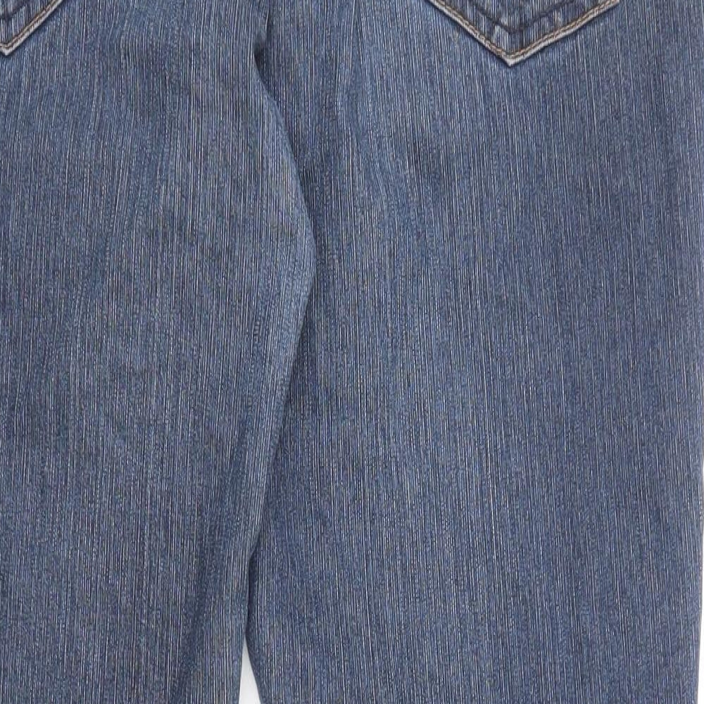 Cherokee Womens Blue Cotton Straight Jeans Size 14 L27 in Slim Zip