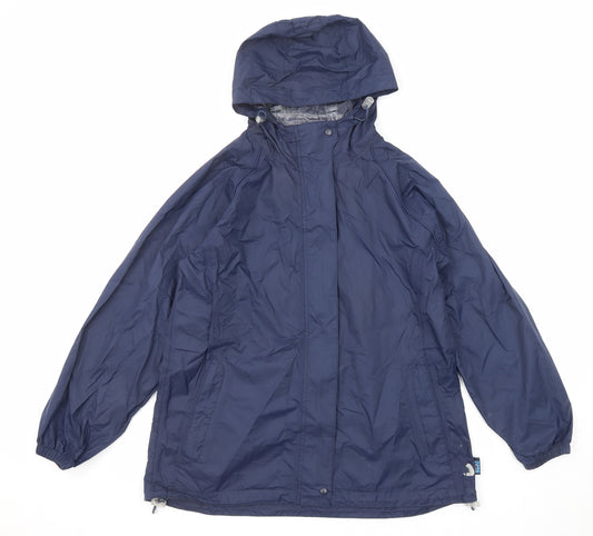 Regatta Womens Blue Rain Coat Coat Size 12 Zip