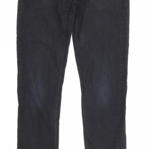 Denim & Co. Mens Black Cotton Tapered Jeans Size 28 in L32 in Regular Zip