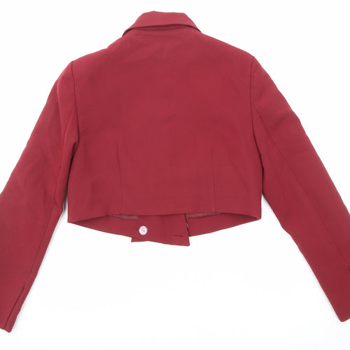 Missguided Womens Red Jacket Blazer Size 10 Button