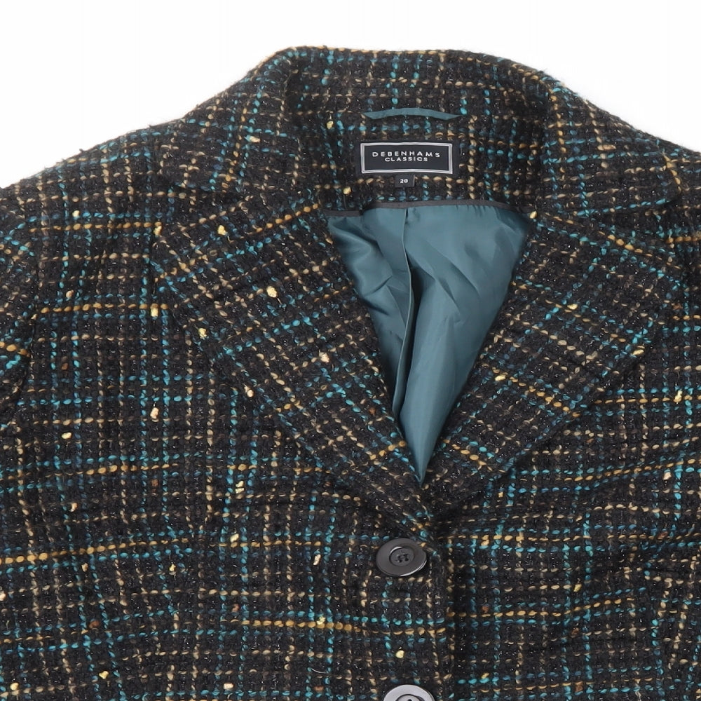 Debenhams Womens Multicoloured Geometric Jacket Blazer Size 20 Button