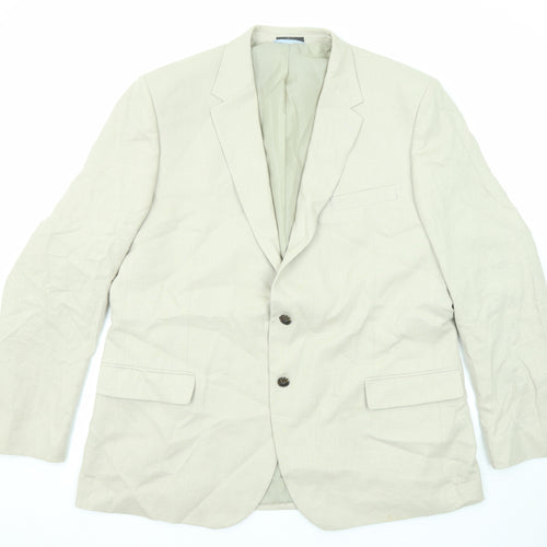 Marks and Spencer Mens Beige Linen Jacket Suit Jacket Size 48 Regular