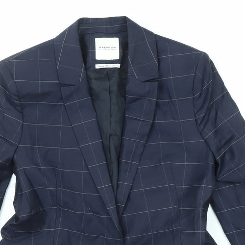 JACK & JONES Mens Blue Check Polyester Jacket Suit Jacket Size 36 Regular