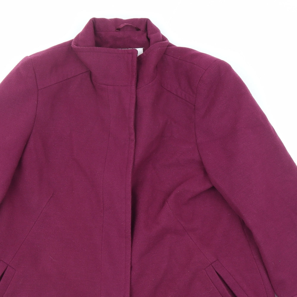 Classic Womens Purple Overcoat Coat Size 14 Button