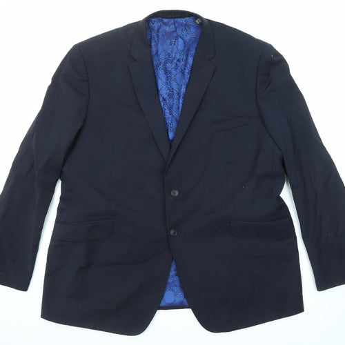 Ted Baker Mens Blue Wool Jacket Suit Jacket Size 50 Regular
