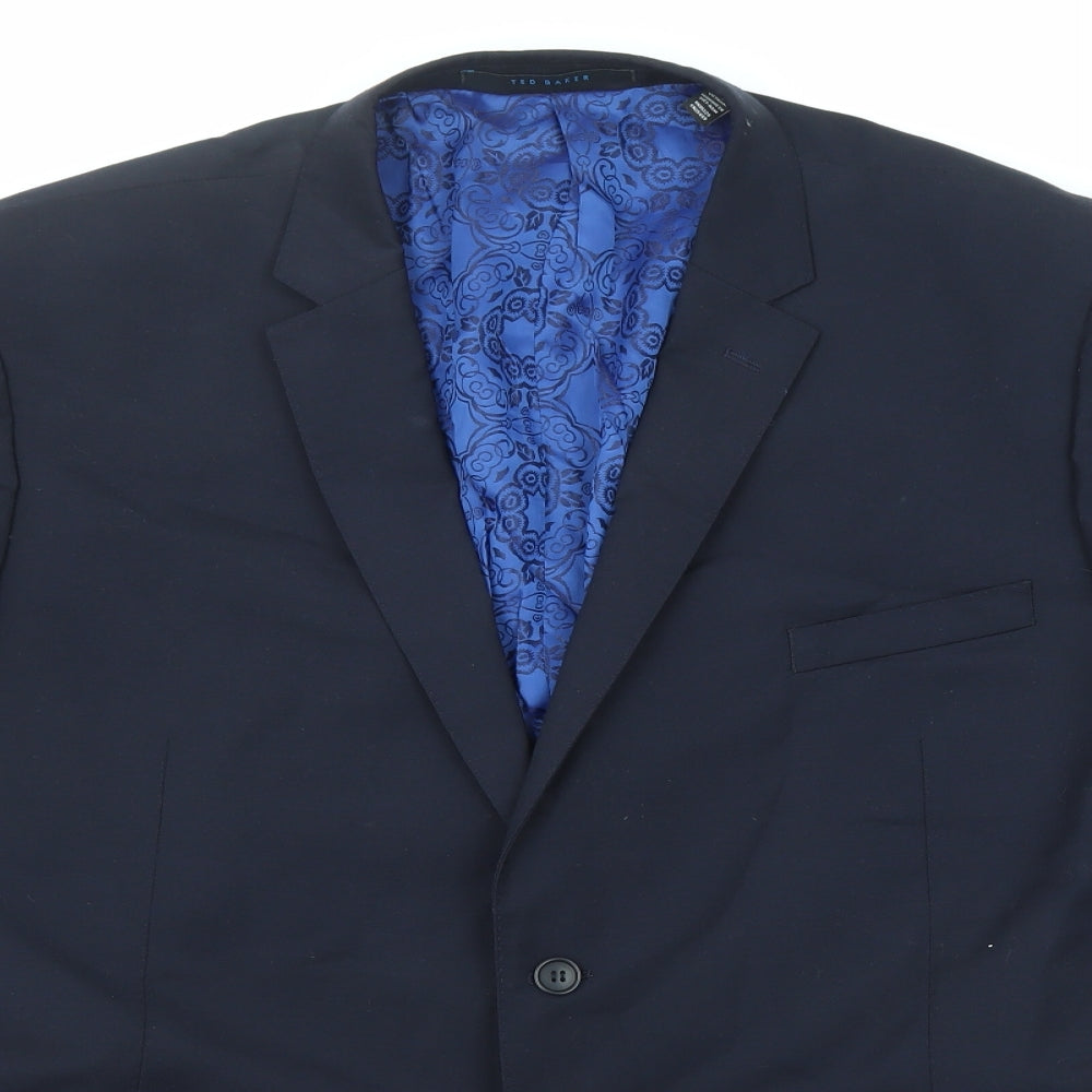 Ted Baker Mens Blue Wool Jacket Suit Jacket Size 50 Regular